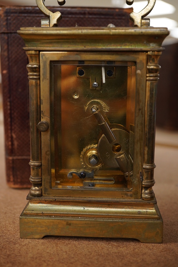 A cased carriage timepiece - 11.5cm high
